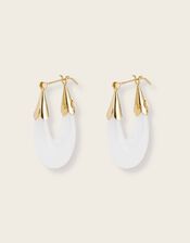 Gas Bijoux Ecume Acetate Gold Plated Stone Hoop Earrings, , large