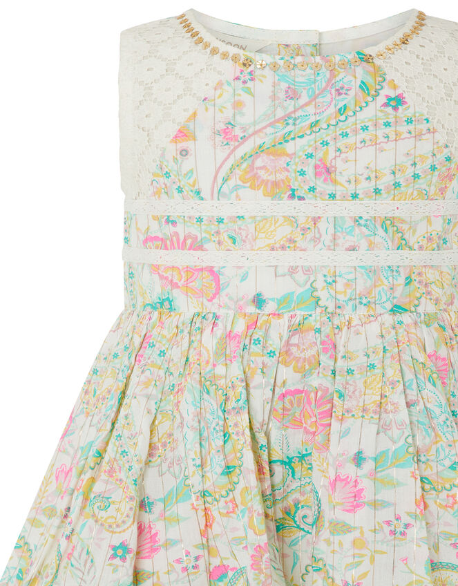 Baby Maya Paisley Print Dress, Ivory (IVORY), large