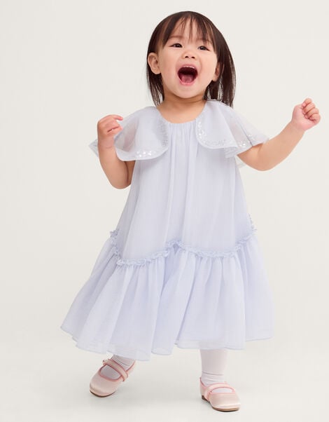 Baby Elena Sequin Swing Party Dress, Blue (PALE BLUE), large