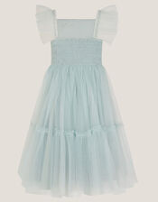 Eva Floral Embroidered Tulle Dress, Green (PALE GREEN), large