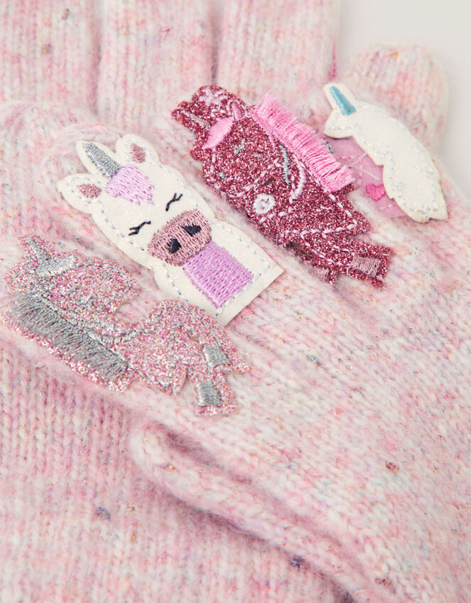 Unicorn Novelty Gloves, Pink (PINK), large