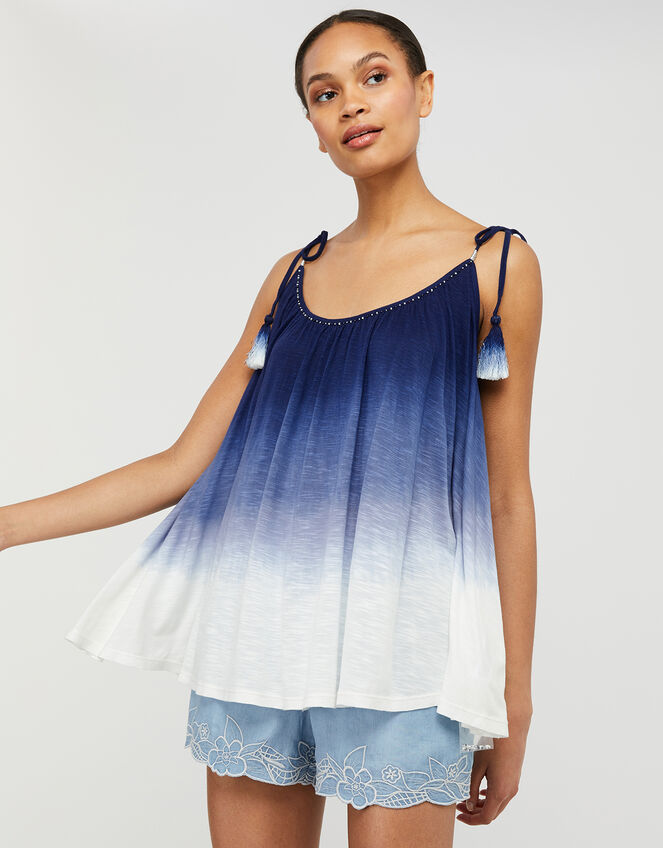 Amelia Dip-Dye Cami in LENZING™ ECOVERO™, Blue (BLUE), large