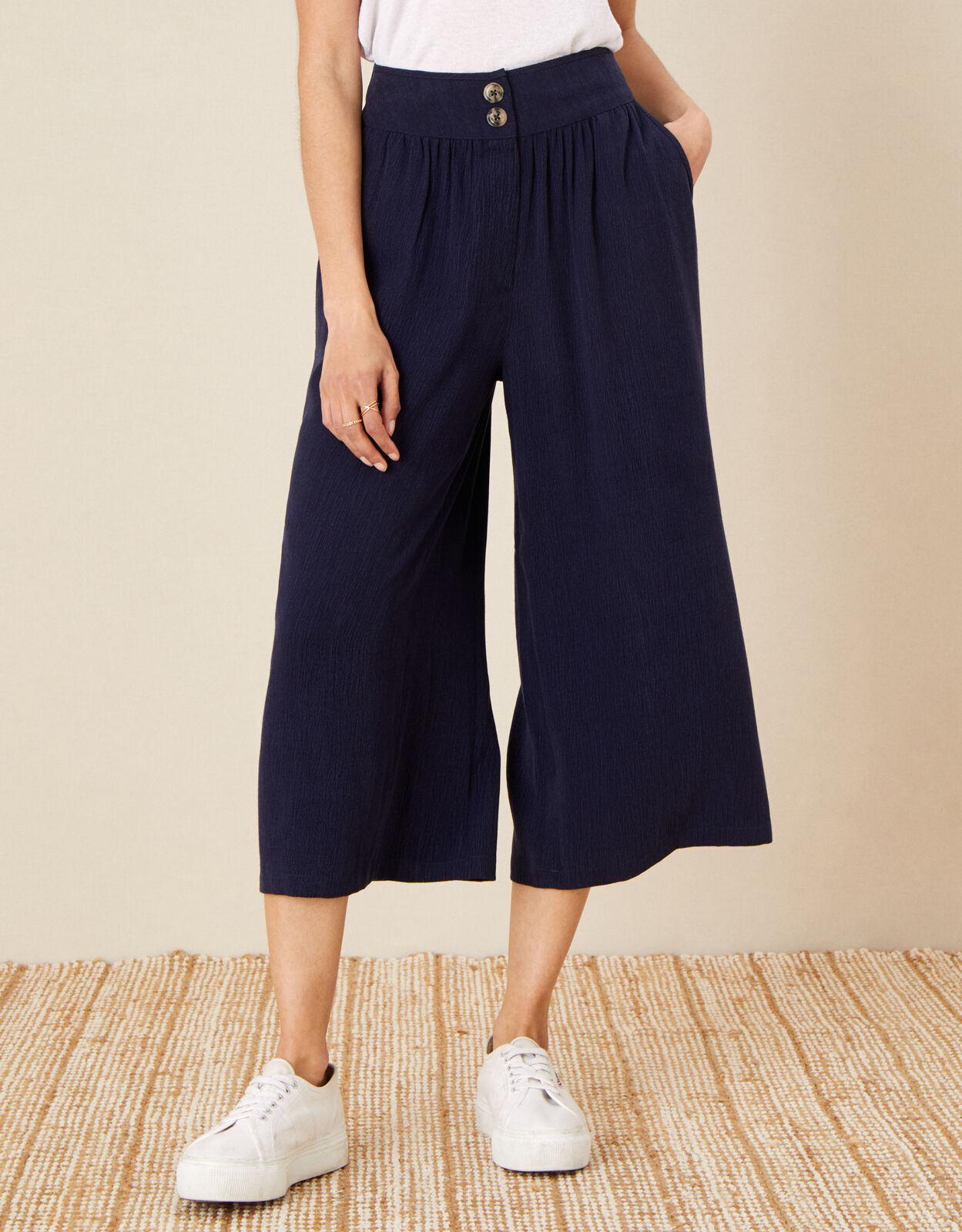 Tencel cropped trousers online
