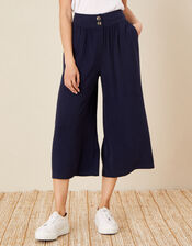 Crop Trousers in LENZING™ TENCEL™, Blue (NAVY), large