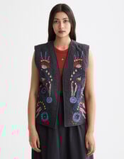 Scotch & Soda Embroidered Waistcoat, Grey (CHARCOAL), large