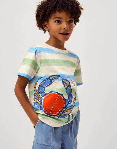 Crab Stripe T-Shirt, Blue (BLUE), large