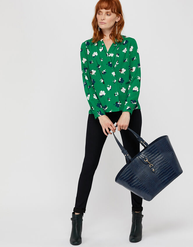 Aoife Floral Blouse, Green (GREEN), large