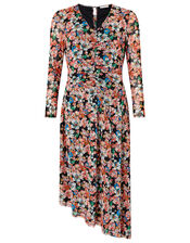 Flore Floral Mesh Asymmetric Hem Dress, Multi (MULTI), large