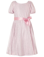 Mercury Shimmer Pleated Dress, Pink (PINK), large