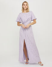 Ellinor Satin Jacquard Maxi Dress, Purple (LILAC), large