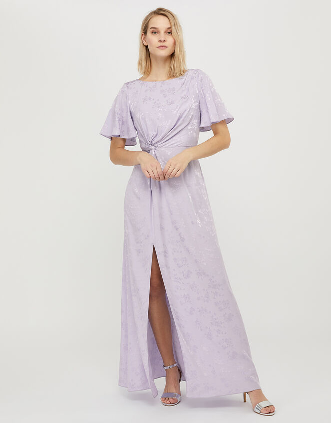 Ellinor Satin Jacquard Maxi Dress, Purple (LILAC), large