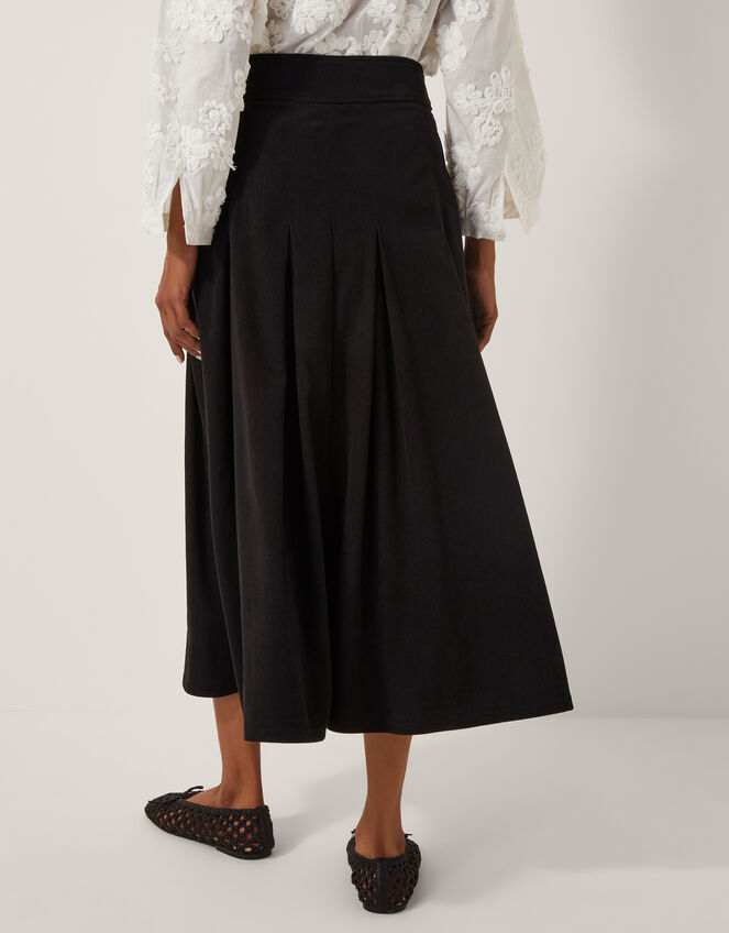 Shan Stretch Corduroy Midi Skirt, Black (BLACK), large