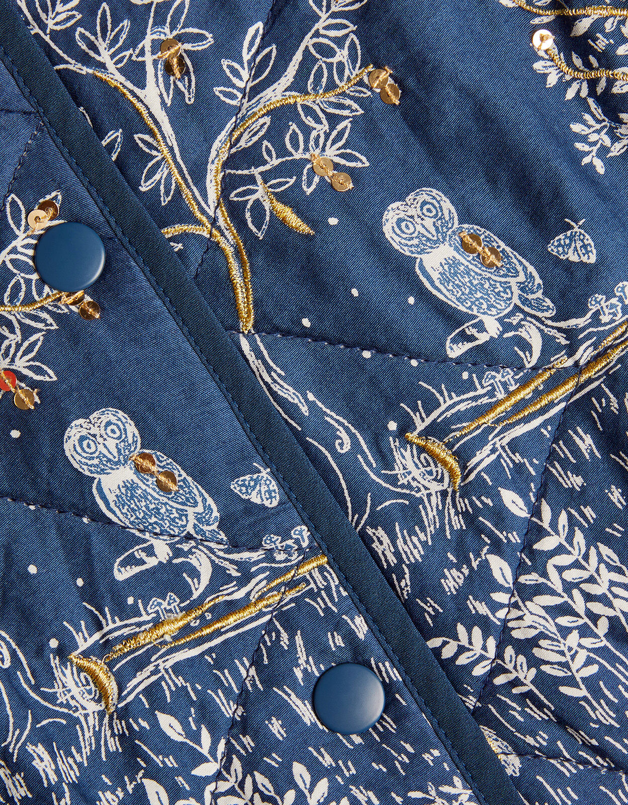 Woodland Quilted Jacket WWF UK Collaboration Blue