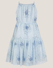 Tilly Sequin Tiered Party Dress, Blue (PALE BLUE), large
