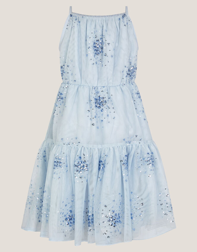 Tilly Sequin Tiered Party Dress, Blue (PALE BLUE), large