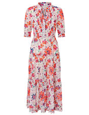 Paris Floral Shirt Dress, Ivory (IVORY), large