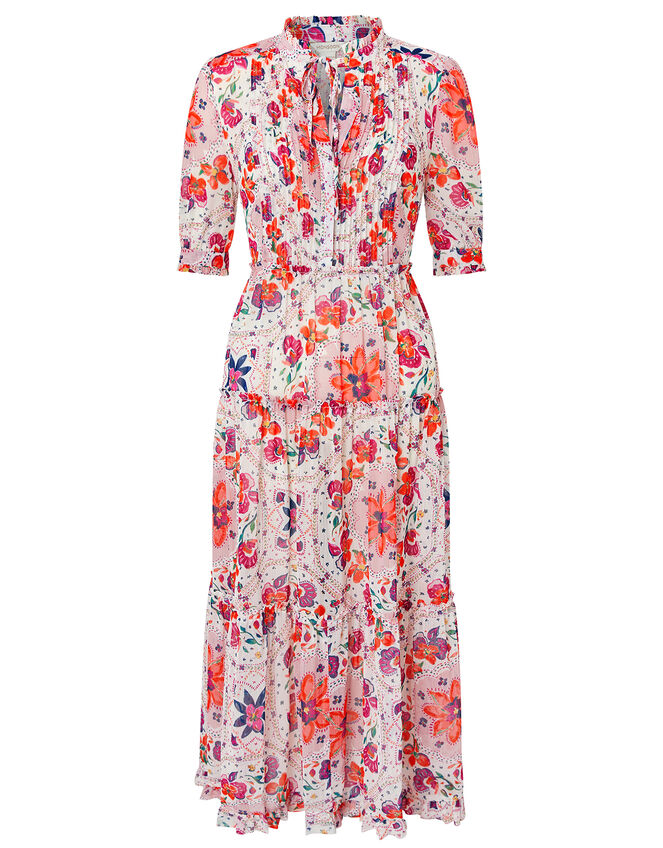 Paris Floral Shirt Dress, Ivory (IVORY), large