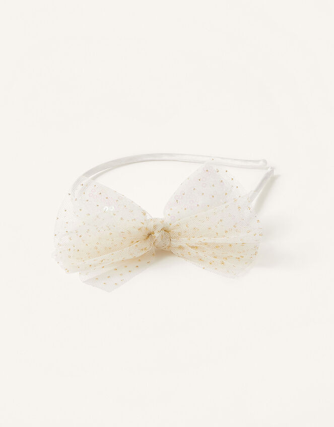 Sequin Spray Bow Headband, , large
