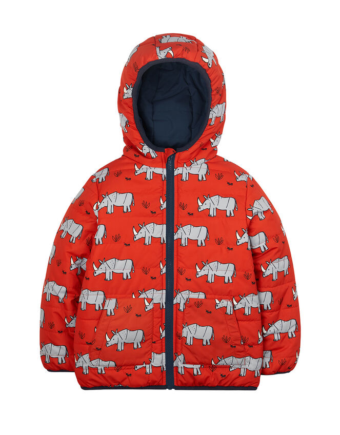Frugi Reversible Toasty Trail Jacket, Orange (ORANGE), large