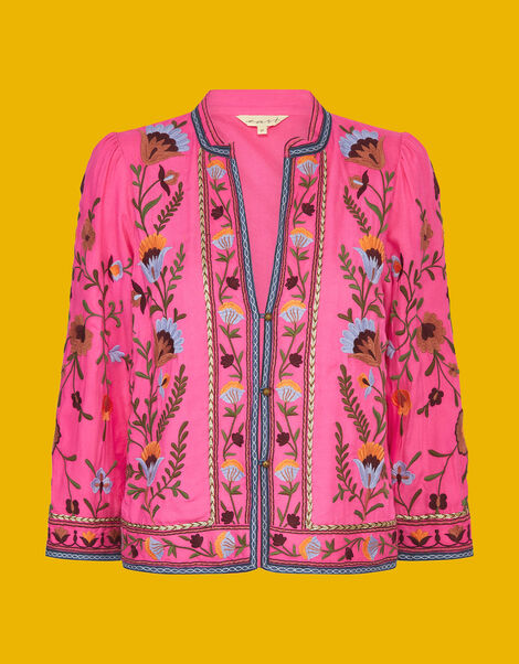 East Suzani Embroidered Jacket Pink, Pink (PINK), large