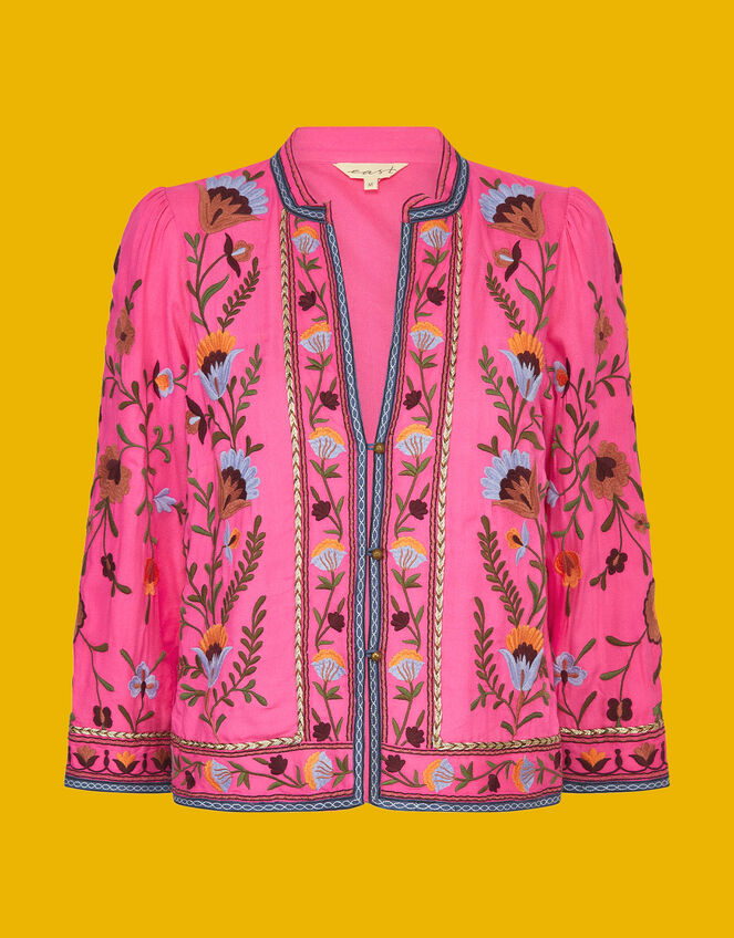 East Suzani Embroidered Jacket Pink