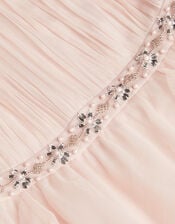 Pennie Embellished Ruffle Party Dress, Pink (PALE PINK), large