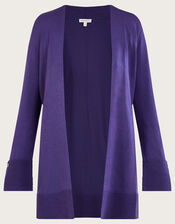Ottoman Rib Midi Cardigan with LENZING™ ECOVERO™ , Purple (PURPLE), large