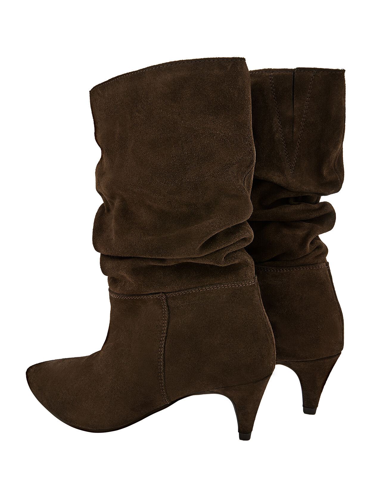 brown ruched boots