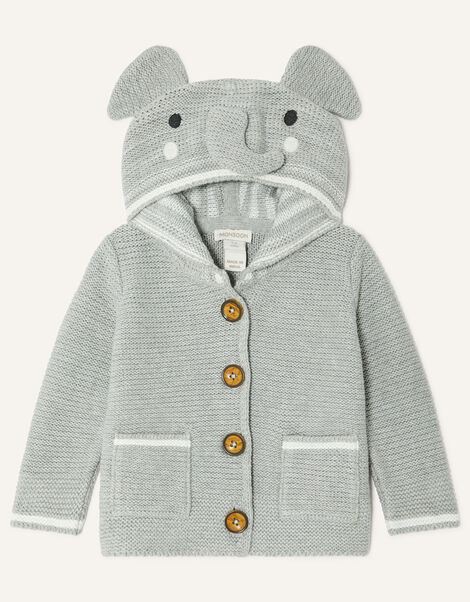 Harry The Elephant Cardigan, Grey (GREY), large