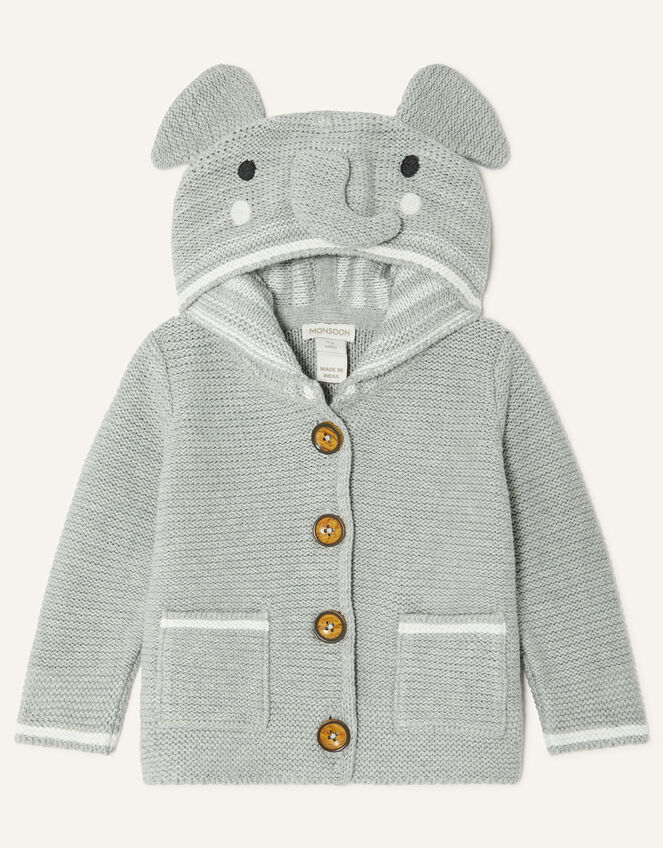 Harry The Elephant Cardigan, Grey (GREY), large