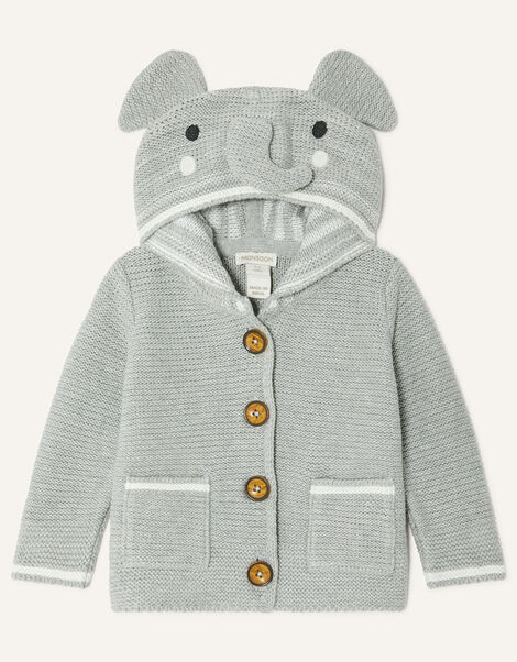 Harry The Elephant Cardigan Grey, Grey (GREY), large