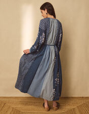 East Milly Floral Patchwork Midi Dress, Blue (BLUE), large