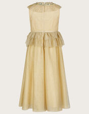 Land of Wonder Alexandra Mesh Ruffle Dress, Gold (GOLD), large