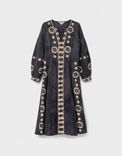 East Aimi Hand-Batik Cotton Dress, Blue (NAVY), large