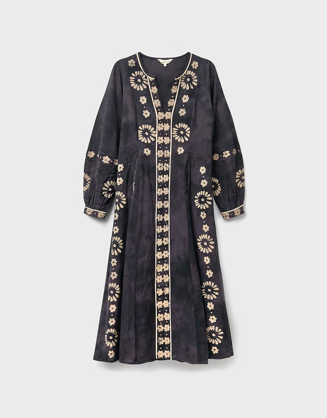 East Aimi Hand-Batik Cotton Dress, Blue (NAVY), large