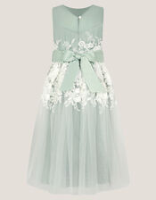 Felicity Floral Embroidered Mesh Dress, Green (SAGE), large