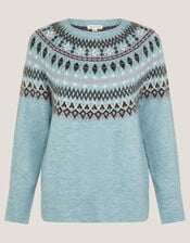 Fran Fair Isle Jumper, Blue (BLUE), large