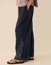 East Carita Hand-Embroidered Trousers, Blue (NAVY), large