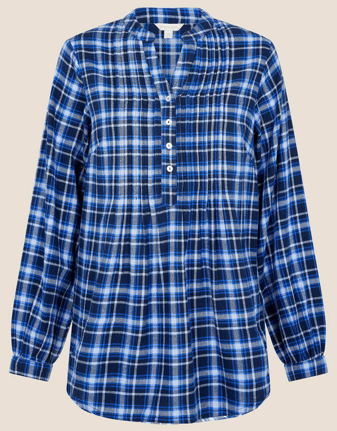 Check Longline Shirt, Blue (BLUE), large