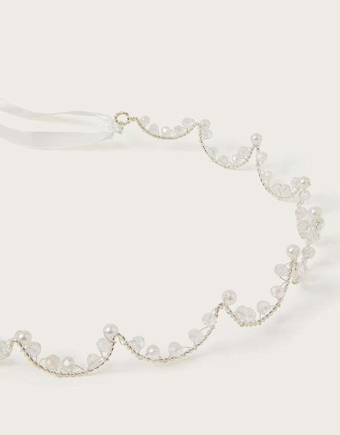 Pearly Sparkle Metal Crown, , large