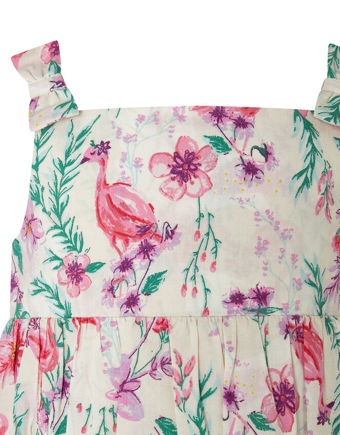 Baby Naya Flamingo Romper in Organic Cotton, Ivory (IVORY), large
