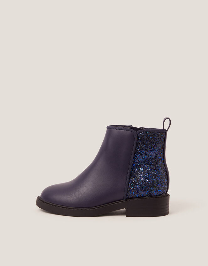 Glitter Ankle Boots, Blue (NAVY), large