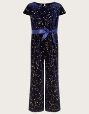 Cosmic Velvet Jumpsuit, Blue (NAVY), large