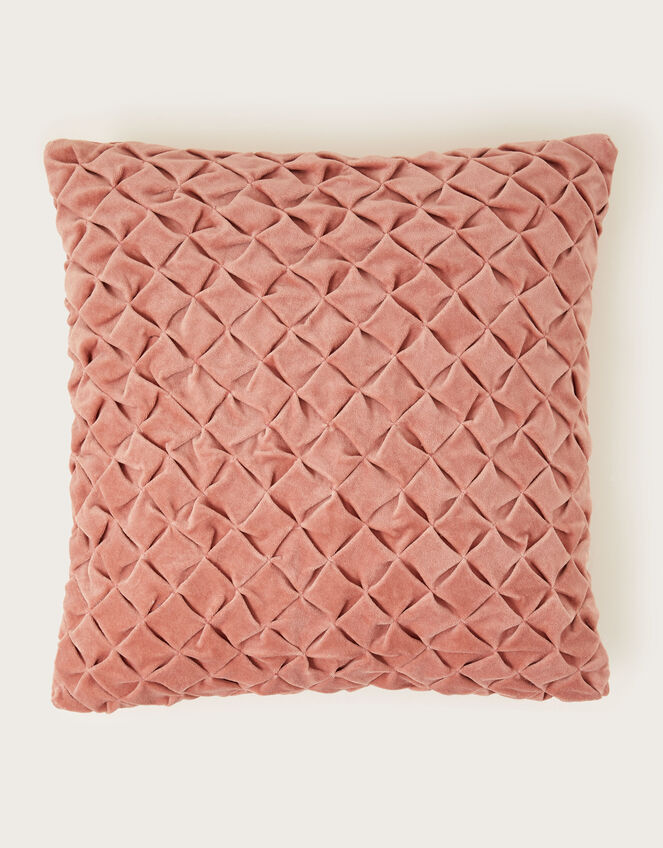 Quilted Velvet Cushion, Pink (PINK), large