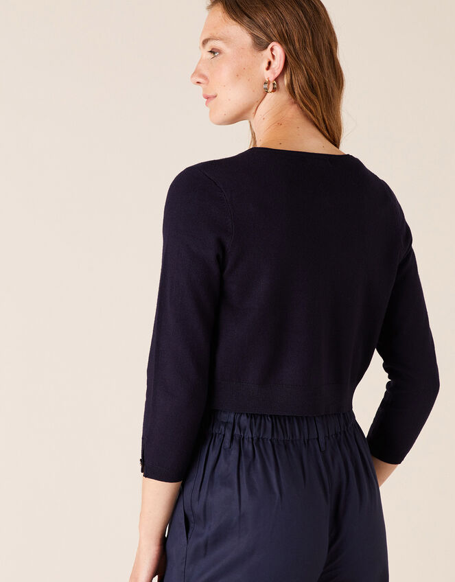 Contrast Trim Shrug, Blue (NAVY), large