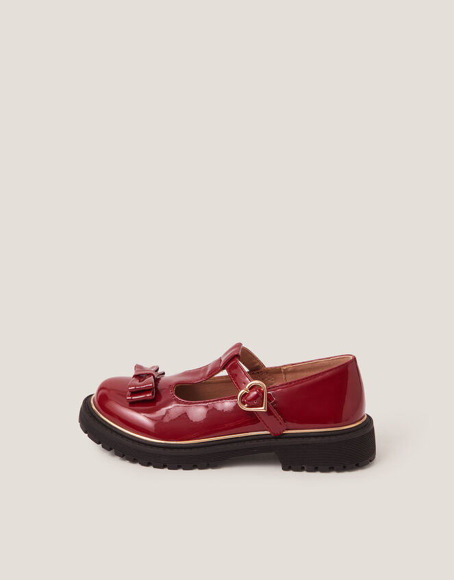 Bow Patent Mary Jane Brogues, Red (BURGUNDY), large