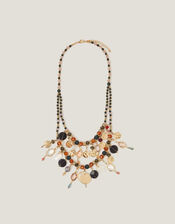 Mixed Bead Statement Layered Necklace, , large