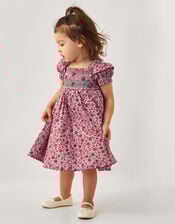 Baby Floral Print Smock Dress, Pink (PINK), large