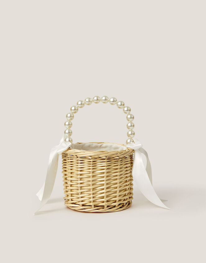 Flower Girl Wicker Basket, , large