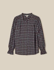 Ruby Check Blouse, Blue (BLUE), large